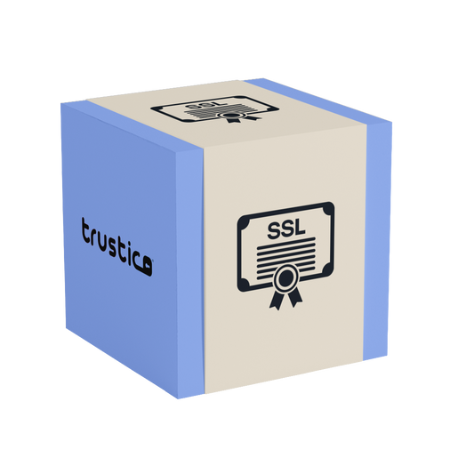 A 3D cube with light blue sides and beige faces displays an SSL Certificate icon labeled "Sectigo® CaaS DV + Wildcard" from Sectigo CA, featuring a padlock and symbolizing secure Certificate as a Service.